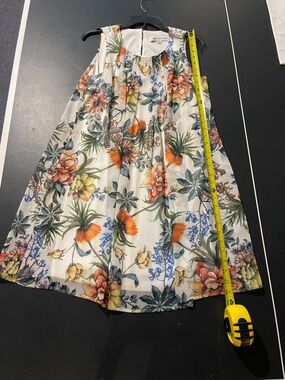 Emma & Michele Floral White Dress with Orange, Yellow & Green Accents